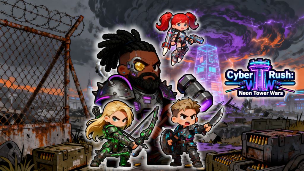 Cyber Rush: Neon Tower Wars screenshot